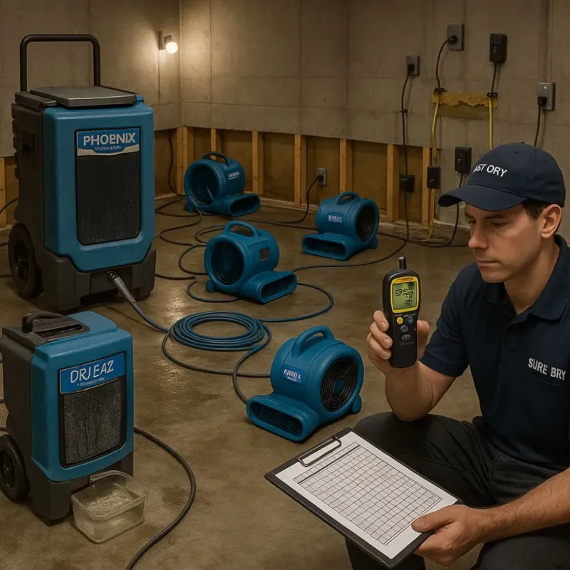 Structural Drying and Dehumidification process in Westview, FL